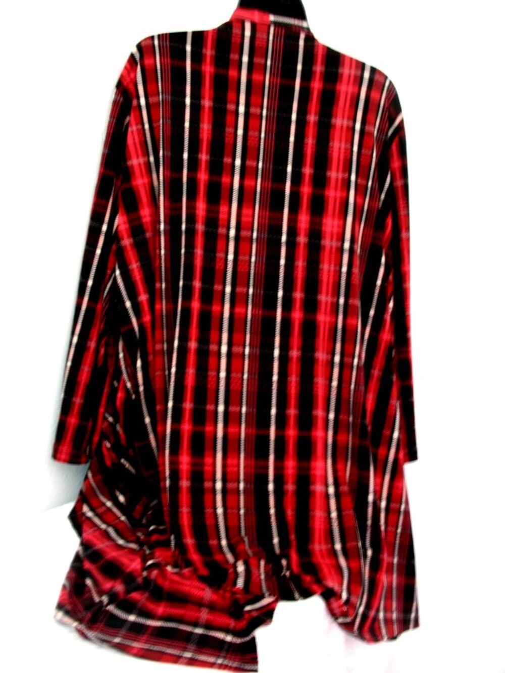 Avenue Women’s Kimono Duster Top 4X Boho/Plaid Fushia/Black - Picture 12 of 16